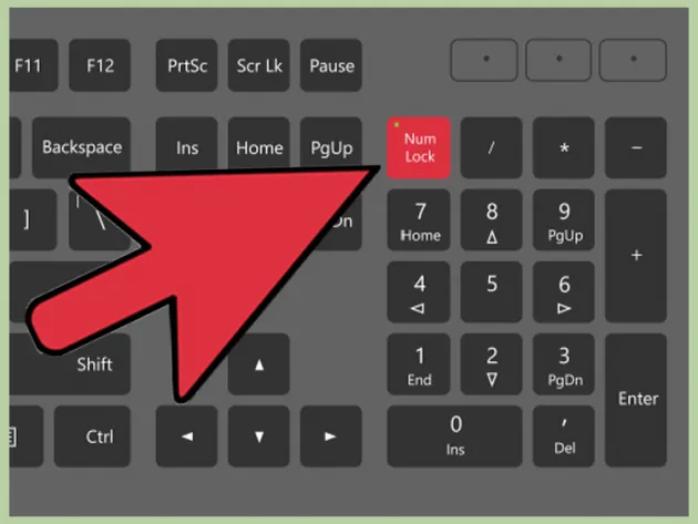 Giao diện Bàn phím Ảo (On-Screen Keyboard) của Windows hiển thị nút NumLock được bật