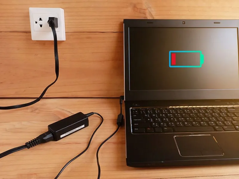 Kiểm tra dây nguồn và adapter là cách sửa laptop đơn giản nhất khi máy không lên màn hình