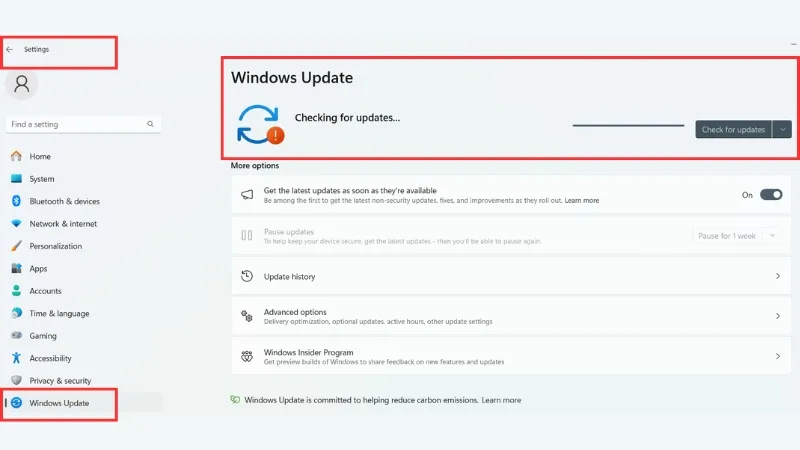 Cập nhật Windows mới nhất sau khi cài đặt laptop mới mua để tăng bảo mật