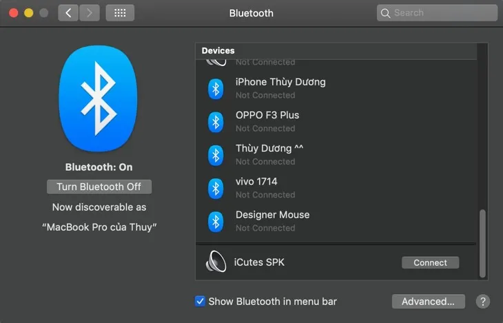 Bước chọn Connect để hoàn tất kết nối loa Bluetooth với MacBook