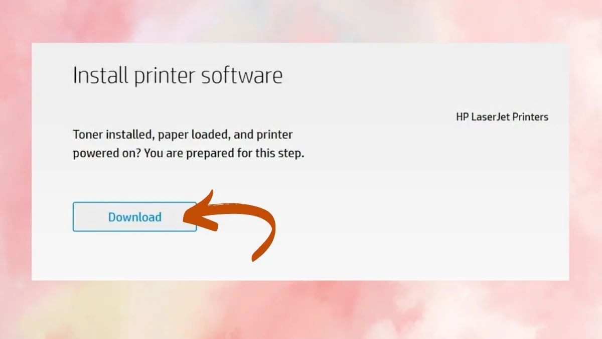 Giao diện tìm kiếm và tải xuống phần mềm cài đặt máy in HP
