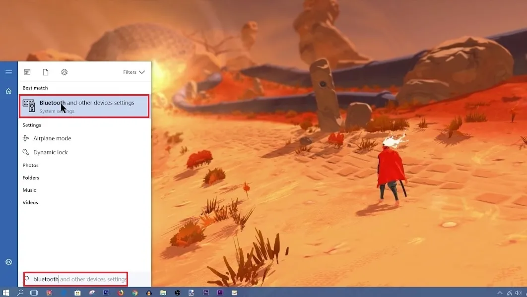 Mô tả bước truy cập cài đặt Bluetooth trên Windows 10