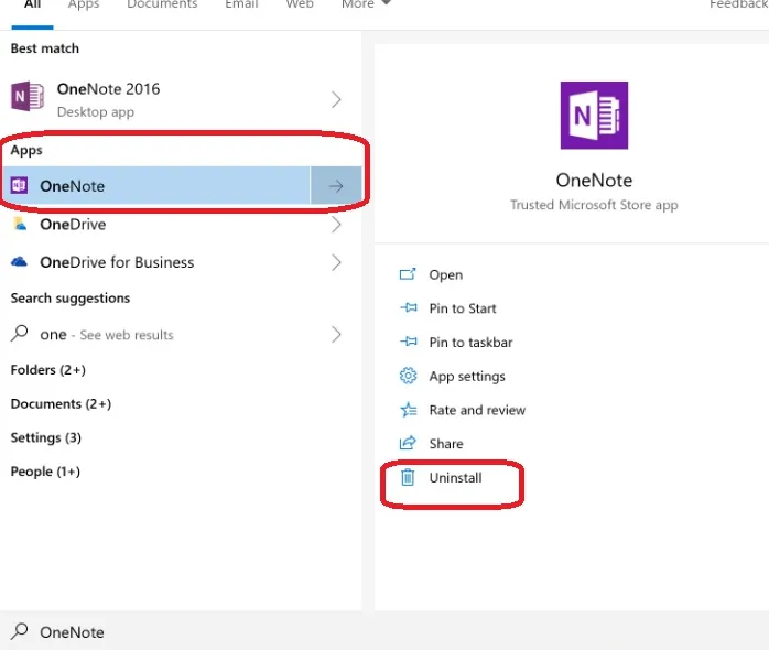 Gỡ cài đặt ứng dụng OneNote khỏi Windows để giải phóng tài nguyên hệ thống