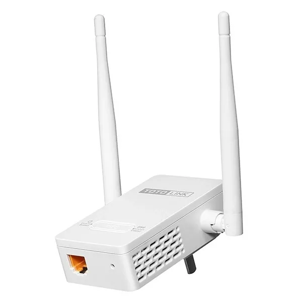 Mô tả một Bộ Kích Sóng Wi-Fi (Repeater) hoặc nút mạng Mesh đang hoạt động giúp mở rộng phạm vi phủ sóng