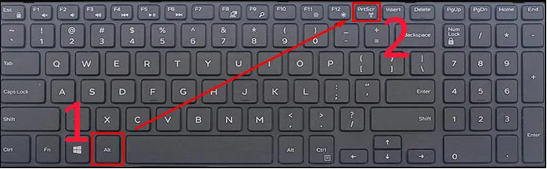 Sử dụng nút chụp màn hình trên laptop dell PrtSC