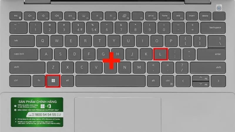 Hình ảnh minh họa tổ hợp phím Windows và L trên bàn phím laptop