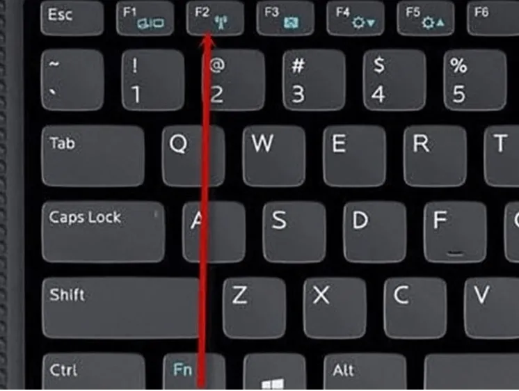 Tổ hợp phím Fn + F2 để mở wifi trên laptop Dell