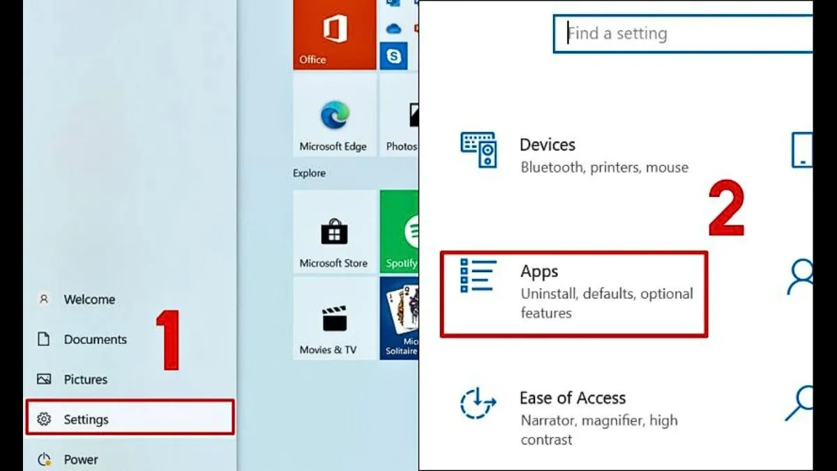 Ảnh chụp màn hình giao diện Apps & features trên Windows | Alt: Cài đặt Apps và chọn Optional features để chia sẻ màn hình điện thoại lên laptop